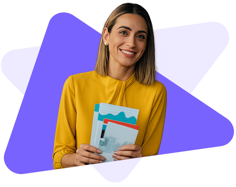 Eine Frau die Direct-Mailings in der Hand hält