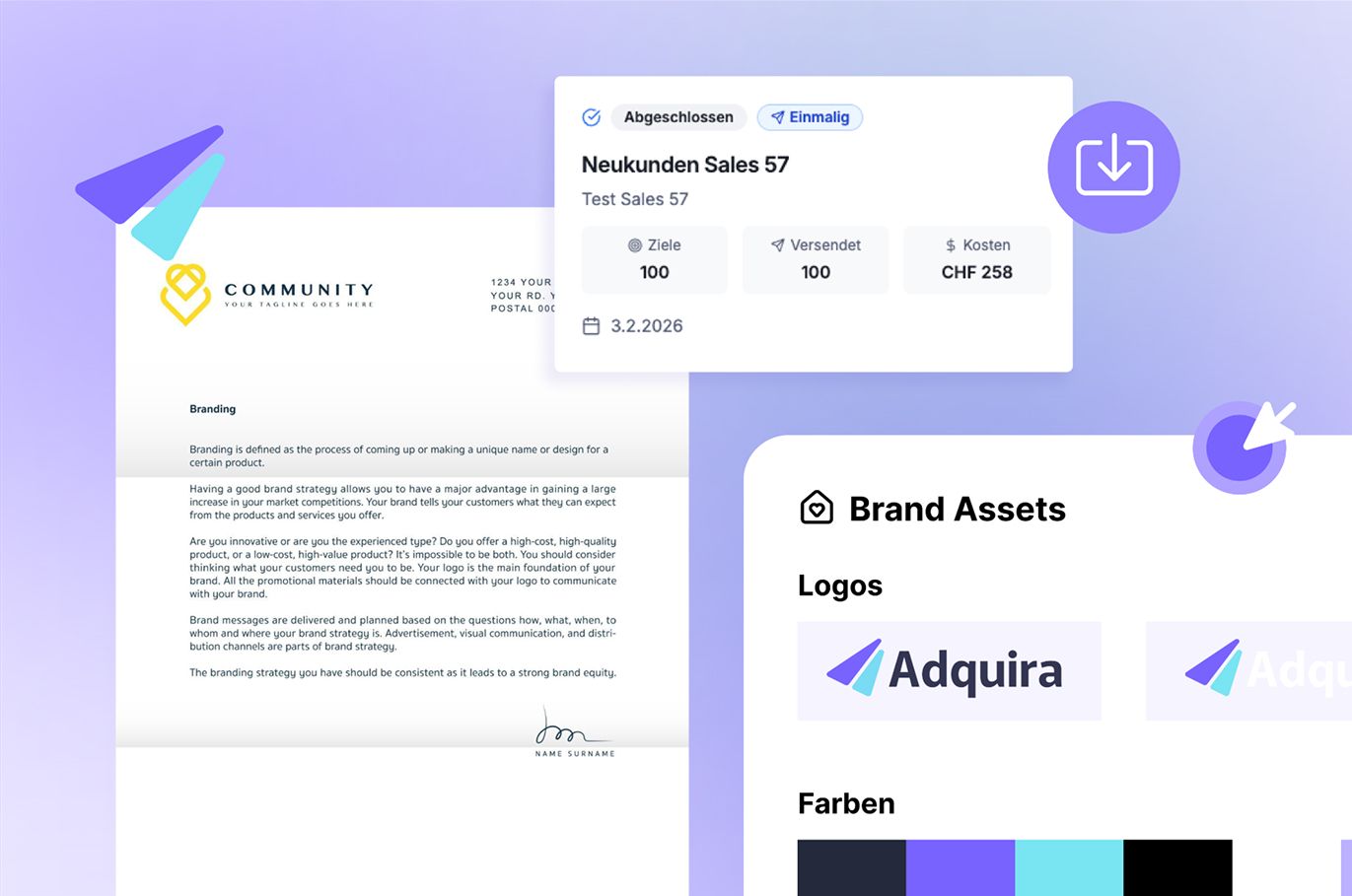 Brand Asset Verwaltung im Adquira Tool