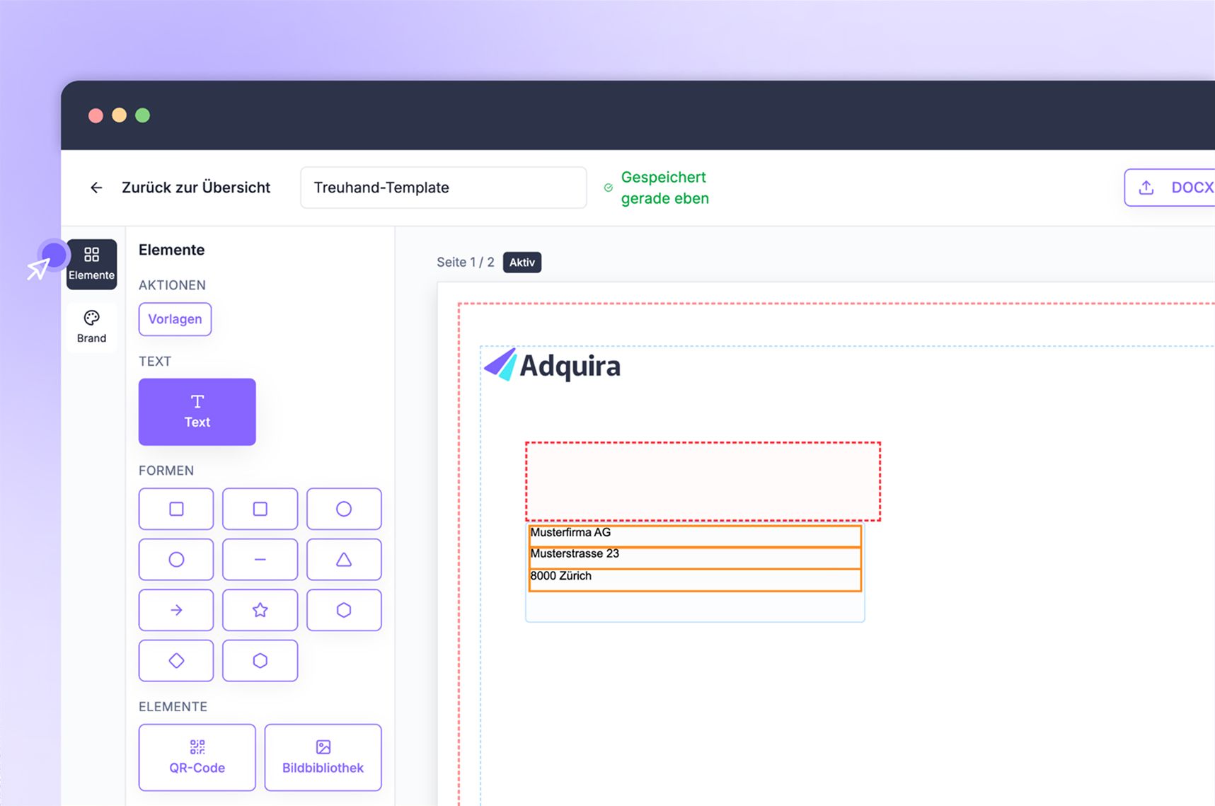Direct Mail-Editor im Adquira Tool