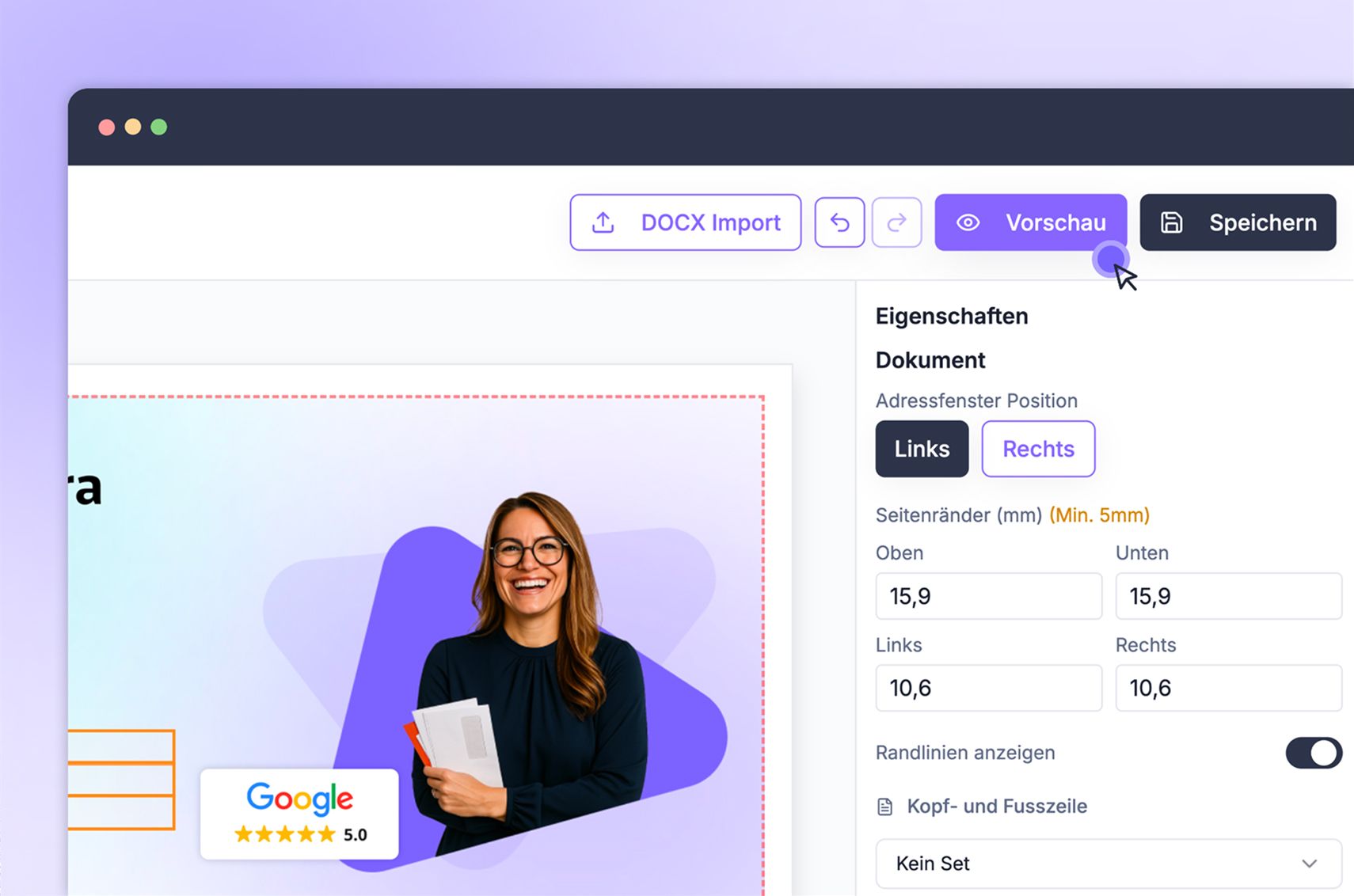 Direct Mail-Editor im Adquira Tool