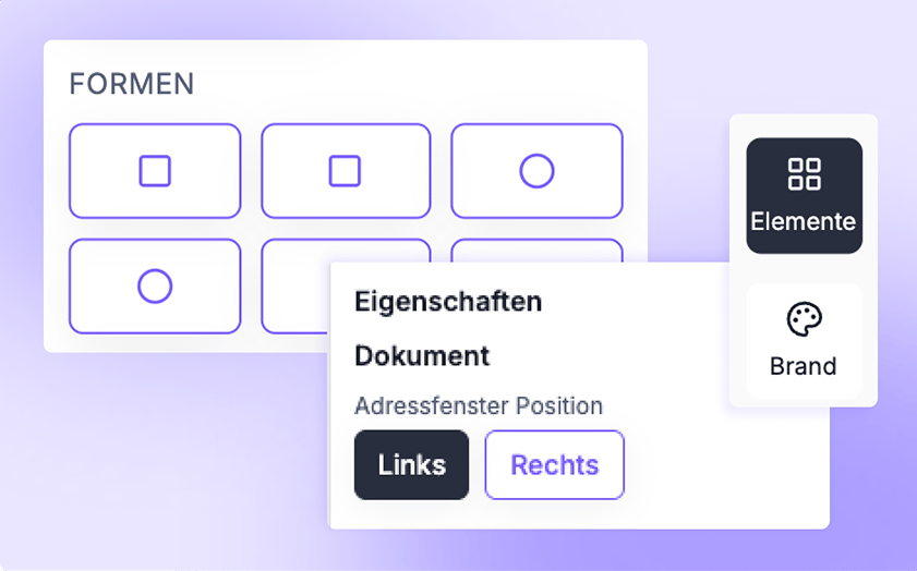 Personalisierte geschäftliche Einladung im Direct-Mail-Editor von Adquira gestalten