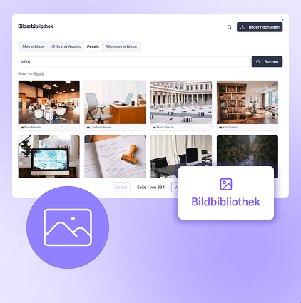 Pexels Bilderbibliothek im Adquira Tool